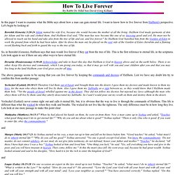 How To Live Forever