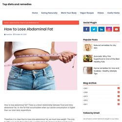 How to Lose Abdominal Fat