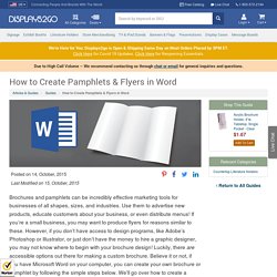 How to Make a Brochure on Word