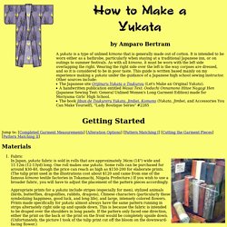 How to make a yukata