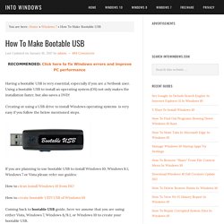 How To make Bootable USB
