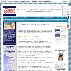 How to Make Coley's Toxins,