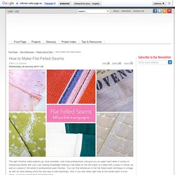Weekend Wonders with Fabric.com: How To Make Flat Felled Seams