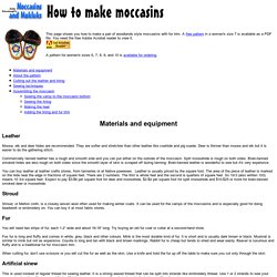 How to make moccasins