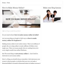 How to Make Money Online?