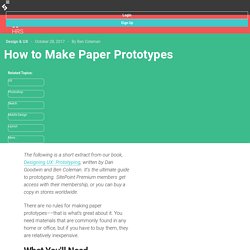 How to Make Paper Prototypes