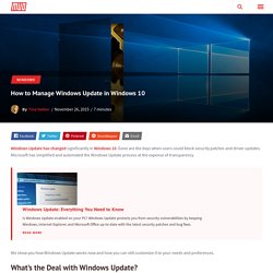 How to Manage Windows Update in Windows 10