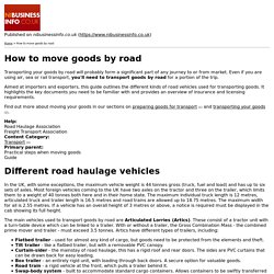 How to move goods by road