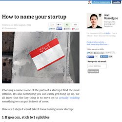 How to name your startup