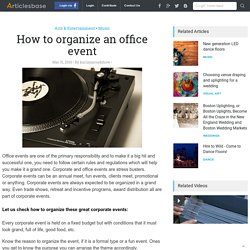 How to organize an office event
