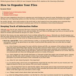 How to Organize Your Files