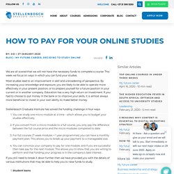 How to pay for your online studies