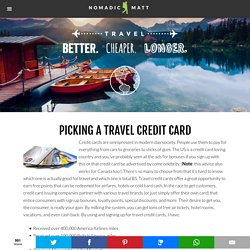 Picking a Travel Credit Card