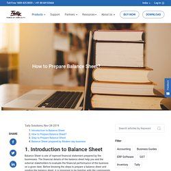 How to Prepare Balance Sheet