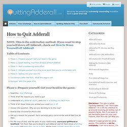 How To Quit Adderall