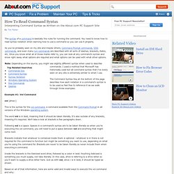 How To Read Command Syntax