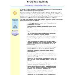 How to Relax Your Body