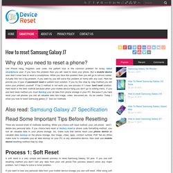 How to reset Samsung Galaxy J7