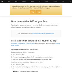 How to reset the SMC of your Mac