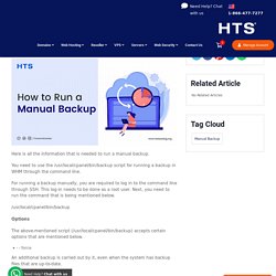 Knowledge Base-How to Run a Manual Backup HTS Hosting