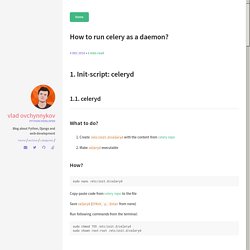 How to run celery as a daemon?