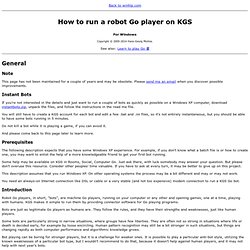 How to run a robot go player on KGS