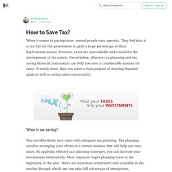 How to Save Tax?