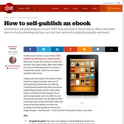 How to self-publish an ebook