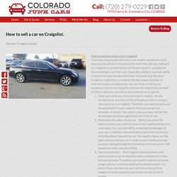 How to sell a car on Craigslist.