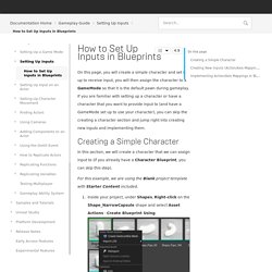 How to Set Up Inputs in Blueprints