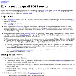 How to set up a qmail POP3 service