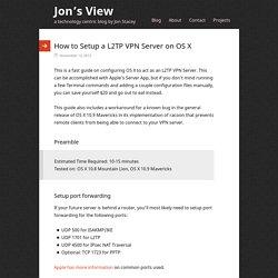 How to Setup a L2TP VPN Server on OS X