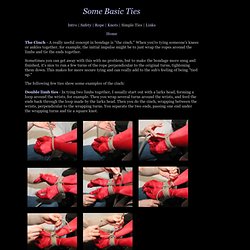 How to - Some Basic Ties