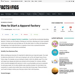 How To Start A Apparel Factory