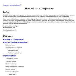 How to Start a Cooperative