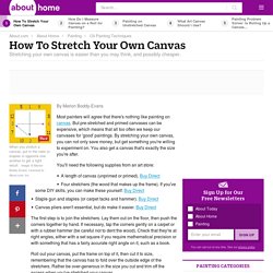 How To Stretch Your Own Canvas