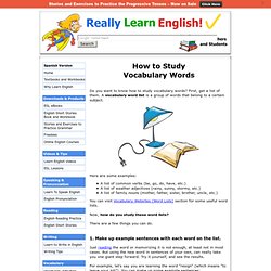 How to Study Vocabulary Words