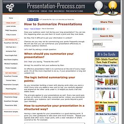 How to Summarize Presentations