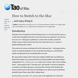The Tao of Mac - HOWTO/Switch To The Mac