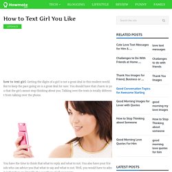 How to Text Girl You Like