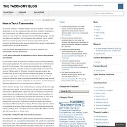 How To « The Taxonomy Blog