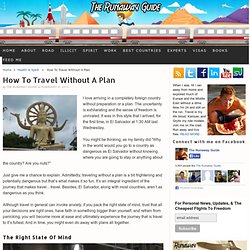 How To Travel Without A Plan