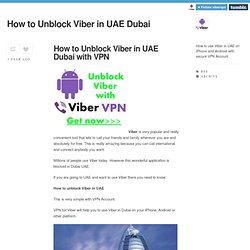 How to Unblock Viber in UAE Dubai