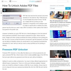 How To Unlock Adobe PDF Files