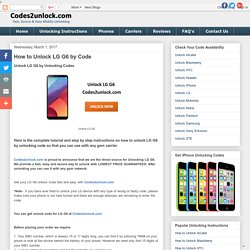 How to Unlock LG G6 by Code