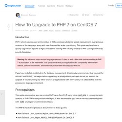 How To Upgrade to PHP 7 on CentOS 7