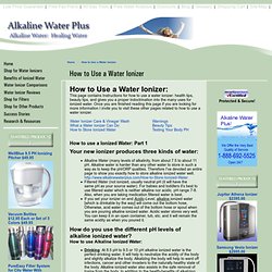 How to Use a Water Ionizer