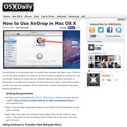 How to Use AirDrop in Mac OS X