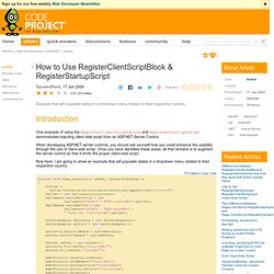 How to Use RegisterClientScriptBlock & RegisterStartupScript