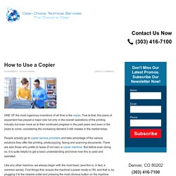 How to Use a Copier - Copier Lease Denver